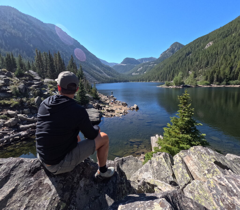 tourist on lava lake hike montana