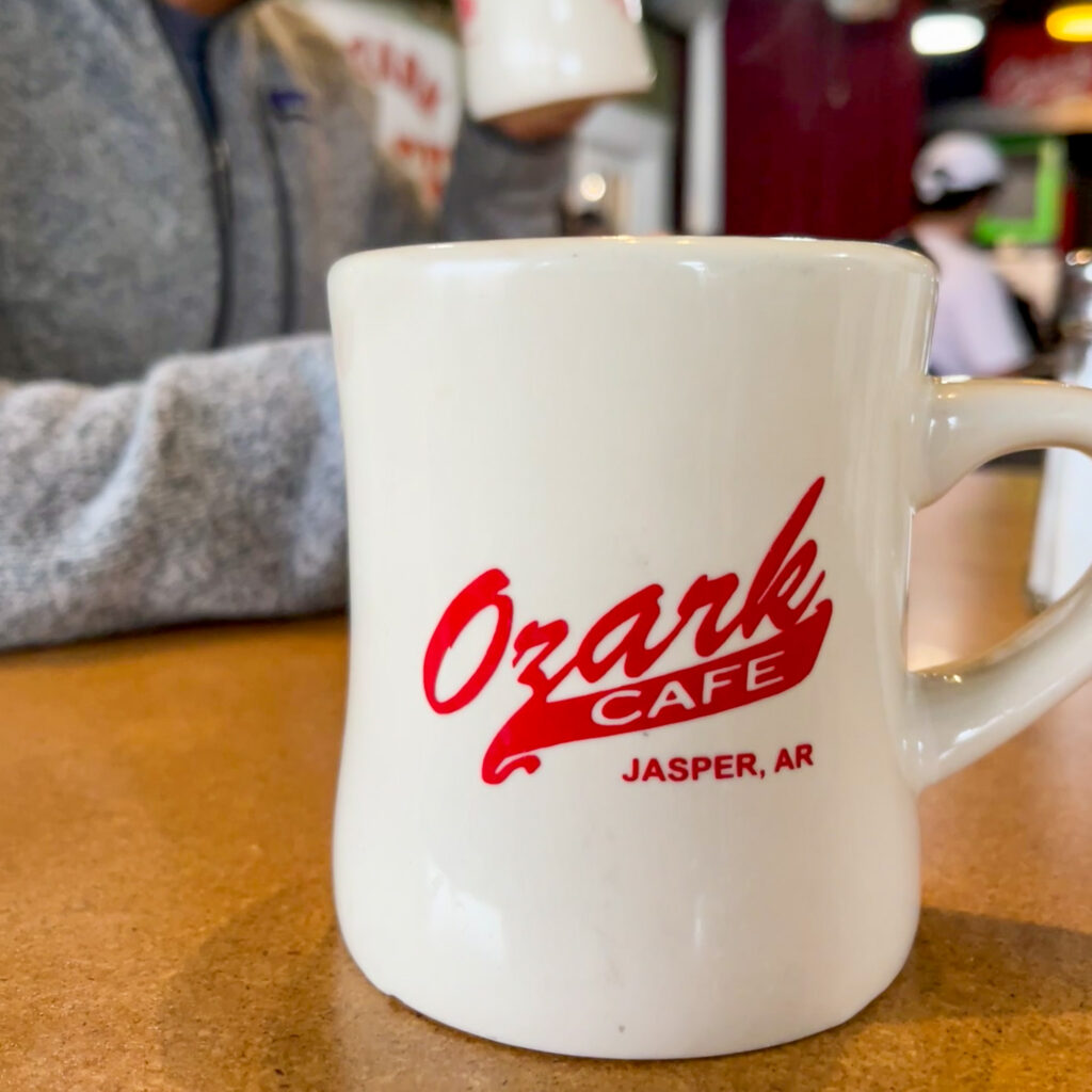 coffee at ozark cafe in jasper arkansas