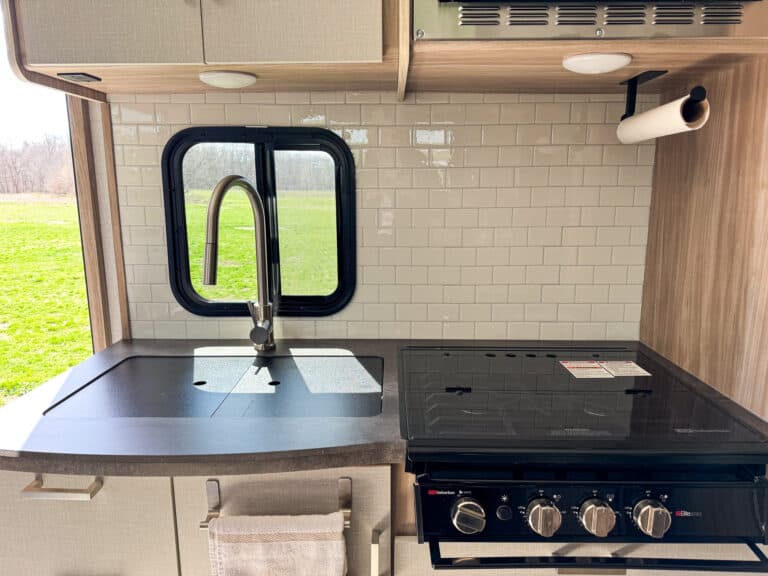 kitchen tile backsplace rv travel trailer winnebago